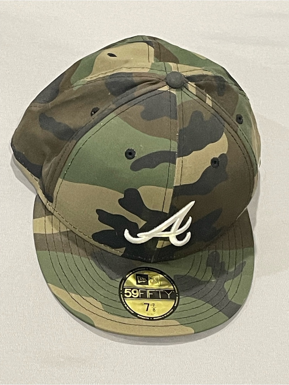 New Era Atlanta 'A' Camo Fitted Cap - Green, Brown, Black